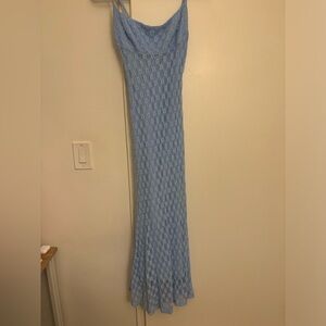 Adoni Mesh Midi Dress in Cornflower